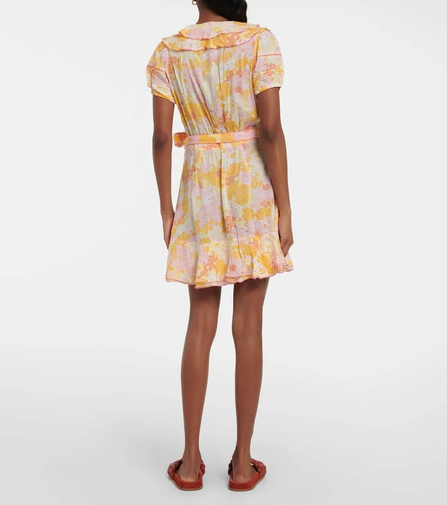 Aude POUPETTE ST BARTH Floral Wrap Mini Dress, Multicolor