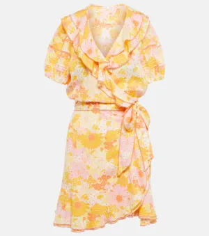 Aude POUPETTE ST BARTH Floral Wrap Mini Dress, Multicolor
