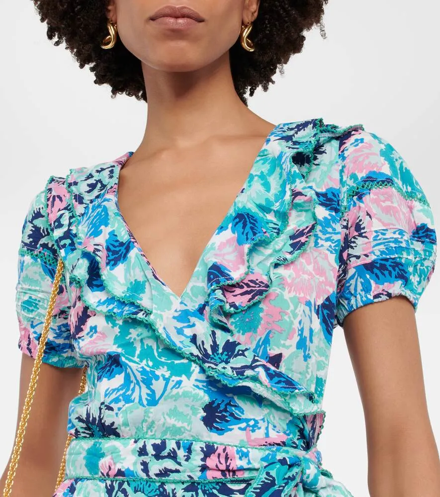 Aude POUPETTE ST BARTH Print Wrap Mini Dress, Multicolor