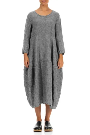 Balloon Grey Mélange Linen Dress