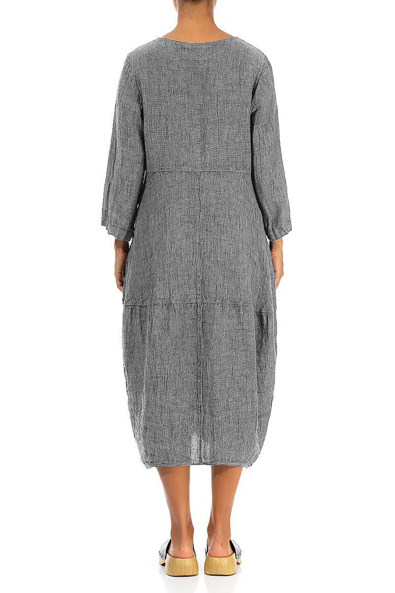 Balloon Grey Mélange Linen Dress