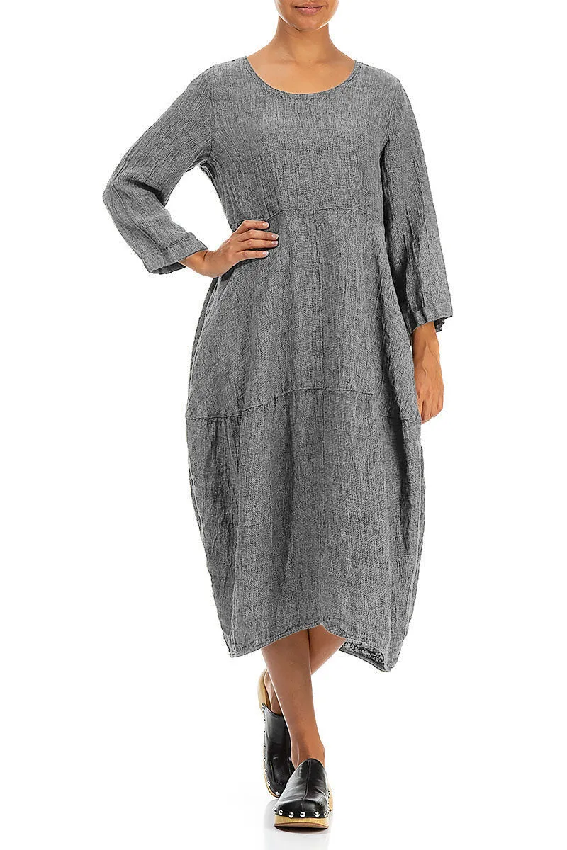 Balloon Grey Mélange Linen Dress