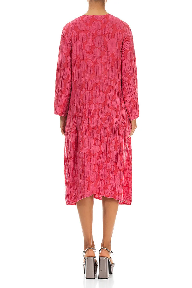 Balloon Raspberry Circle Silk Linen Dress