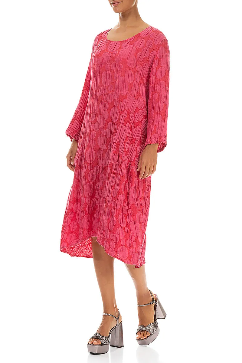 Balloon Raspberry Circle Silk Linen Dress