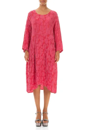 Balloon Raspberry Circle Silk Linen Dress