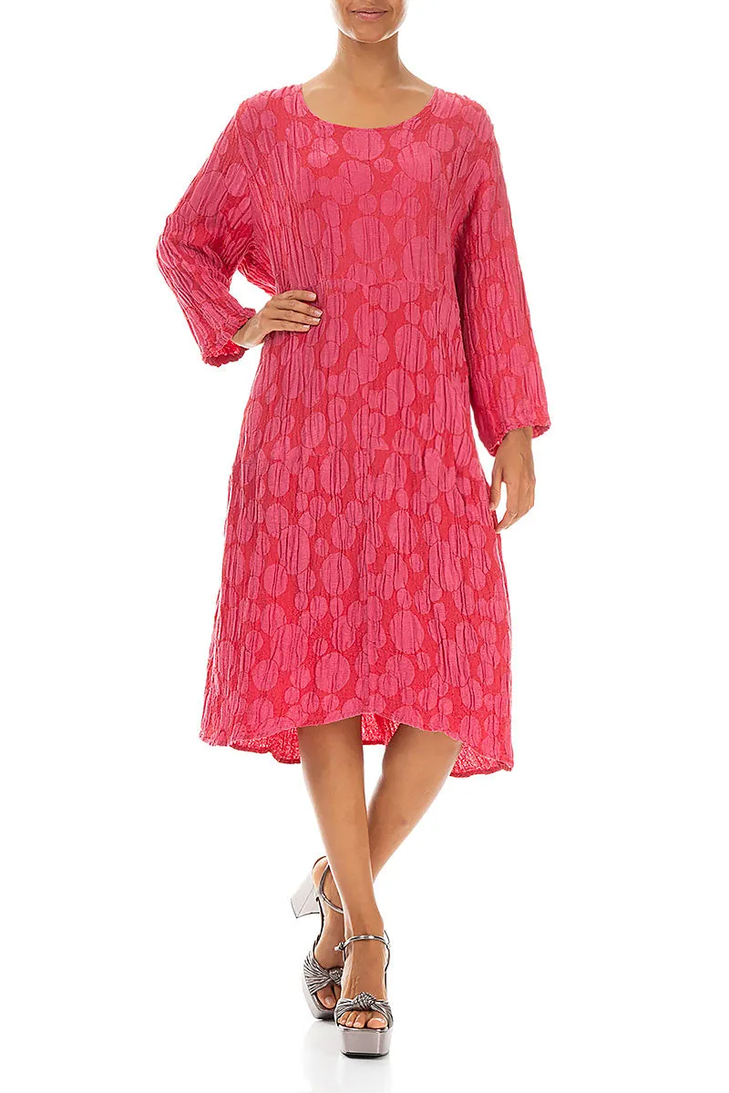 Balloon Raspberry Circle Silk Linen Dress