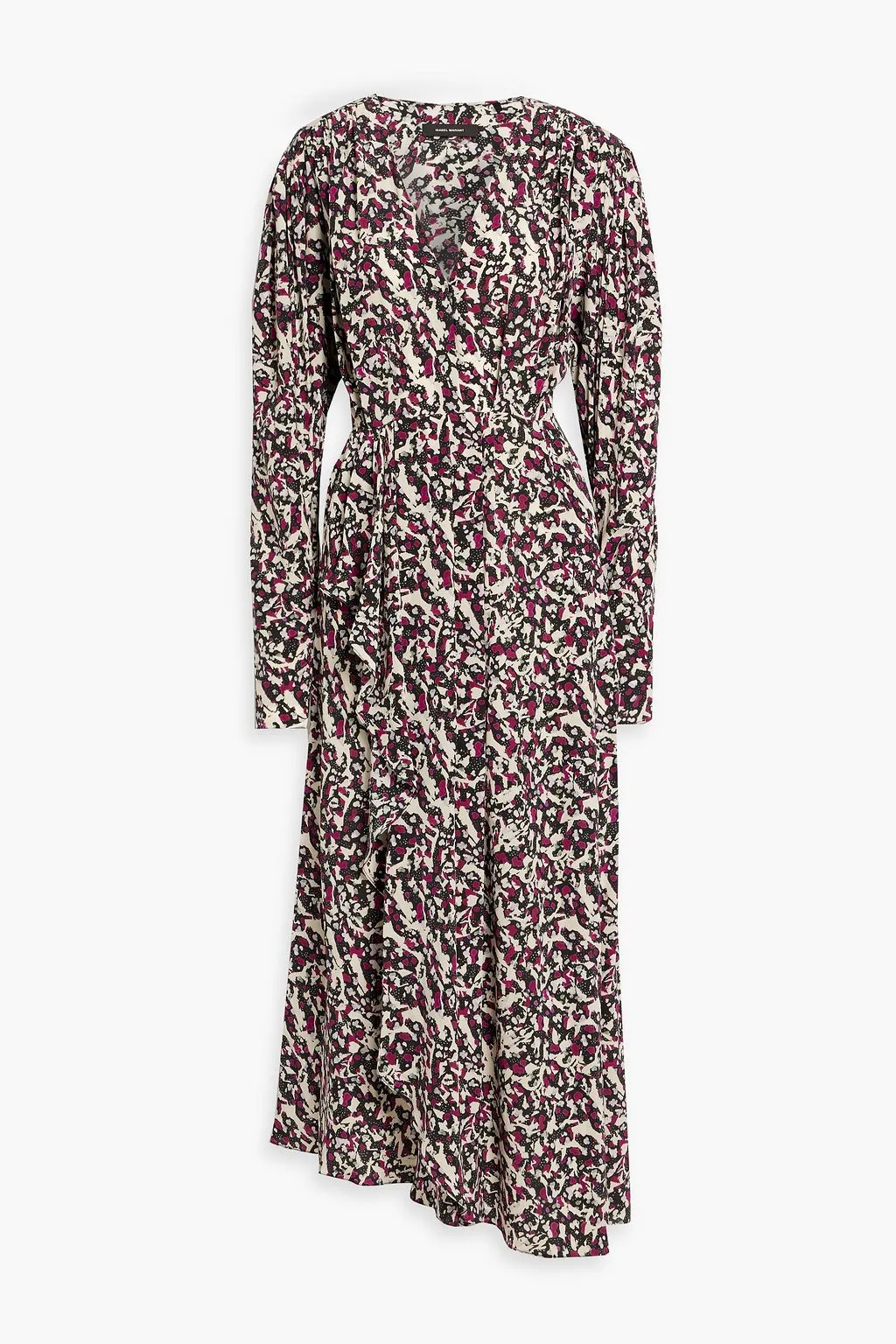 Blainea silk crepe maxi dress with print and wrap effect ISABEL MARANT purple