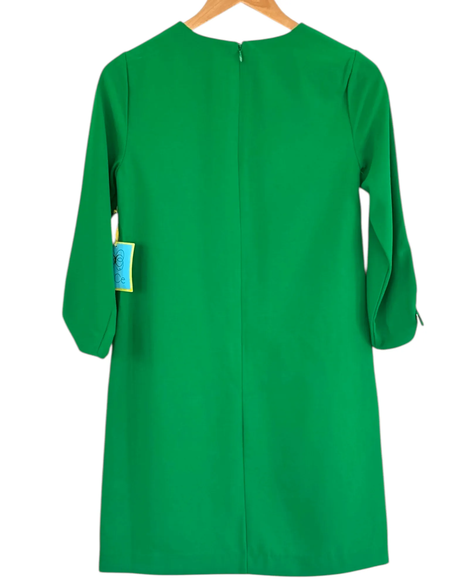 Bright Spring Clover Green Tie Sleeve Mini Dress