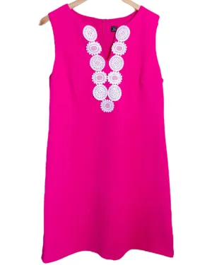 Bright Spring Shocking Pink Medallion Shift Dress