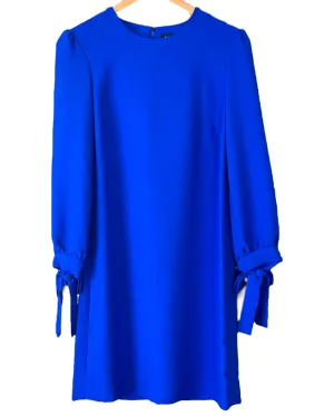 Bright Winter Electric Blue Bow Cuff Shift Dress
