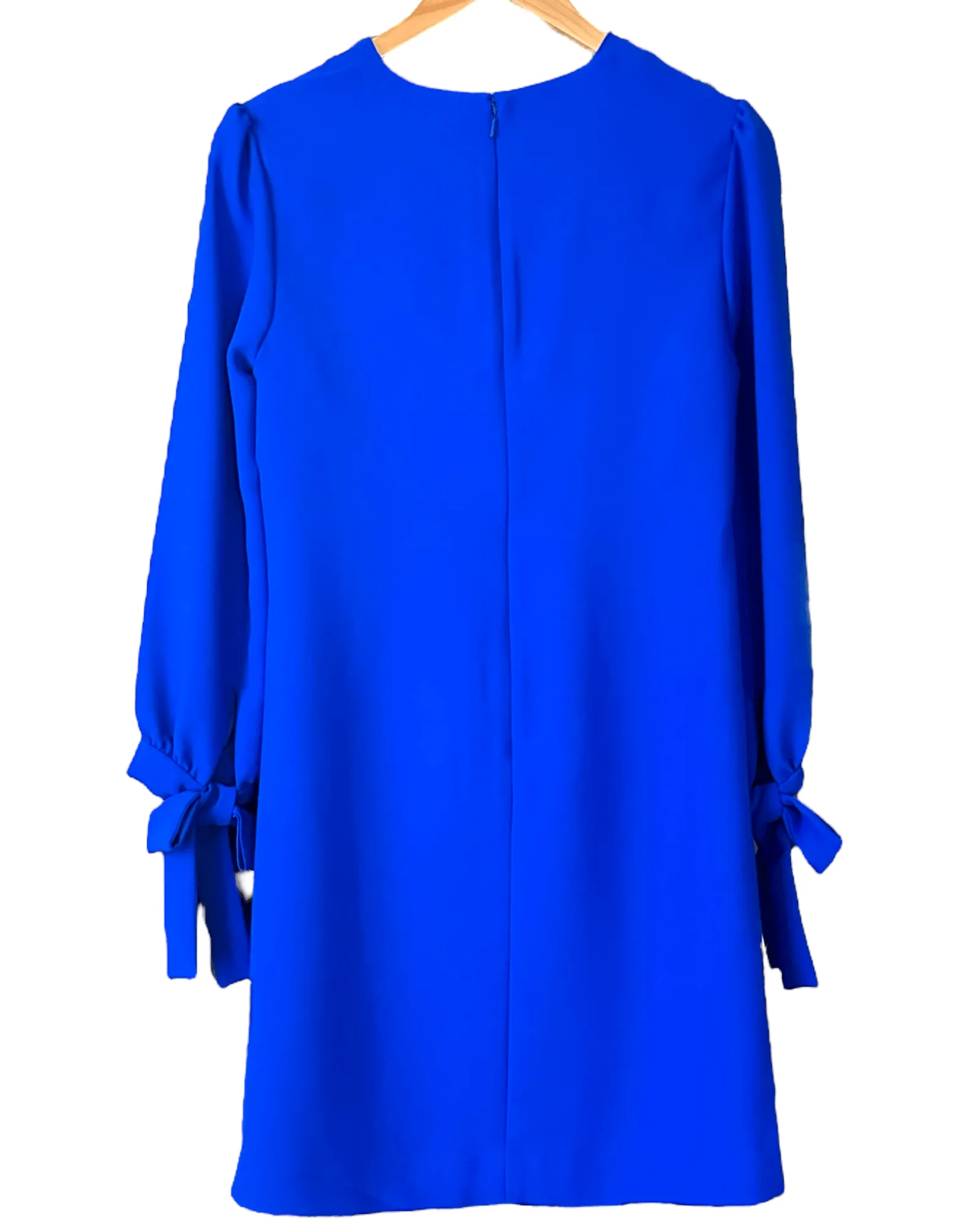 Bright Winter Electric Blue Bow Cuff Shift Dress