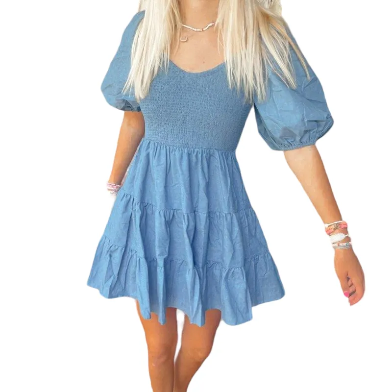 Chambray Charm Mini Dress