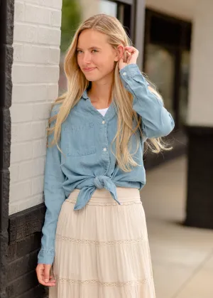 Chambray Denim Button Up Shirt