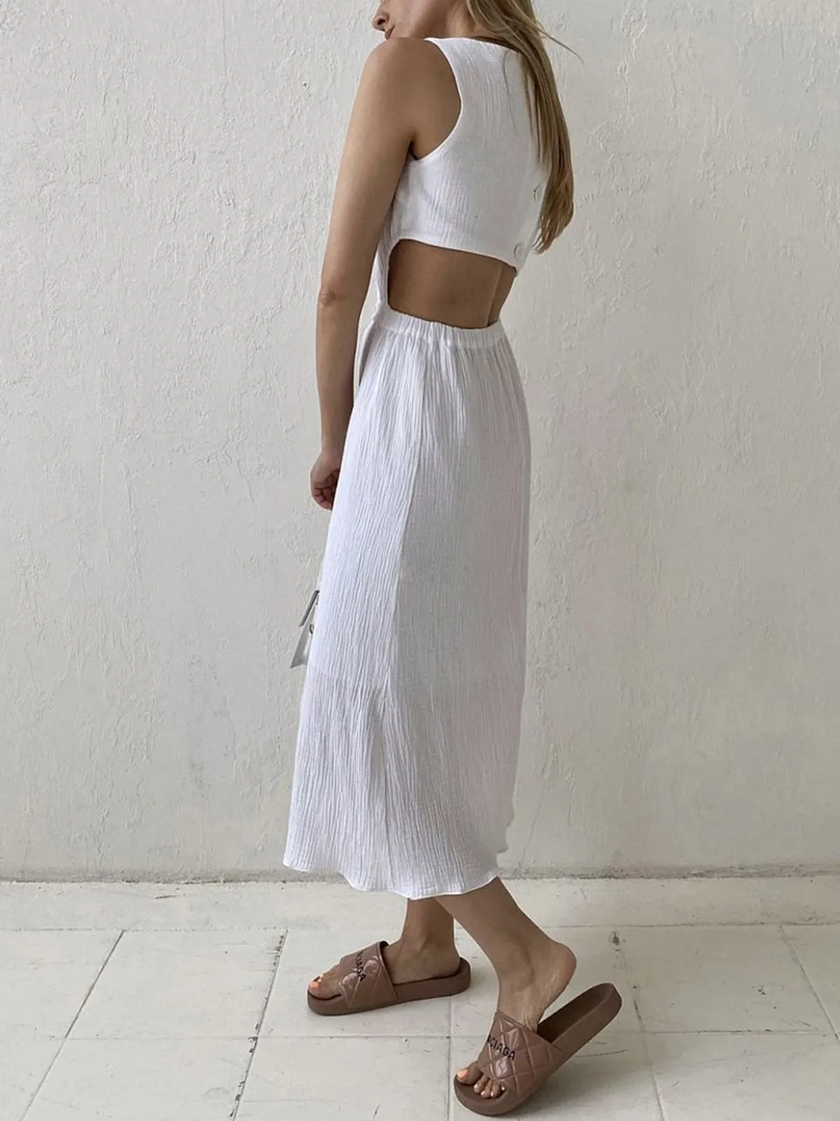 Cotton Holiday Cut Trendy Out Long Dress