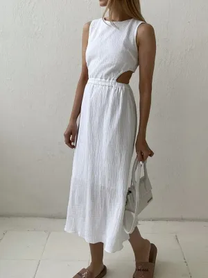 Cotton Holiday Cut Trendy Out Long Dress