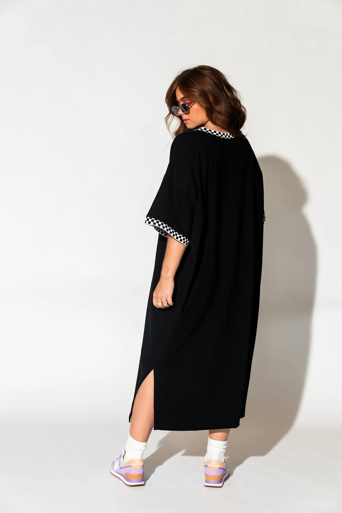 Frankie Dress in Black   Checkerboard *RESTOCKED*