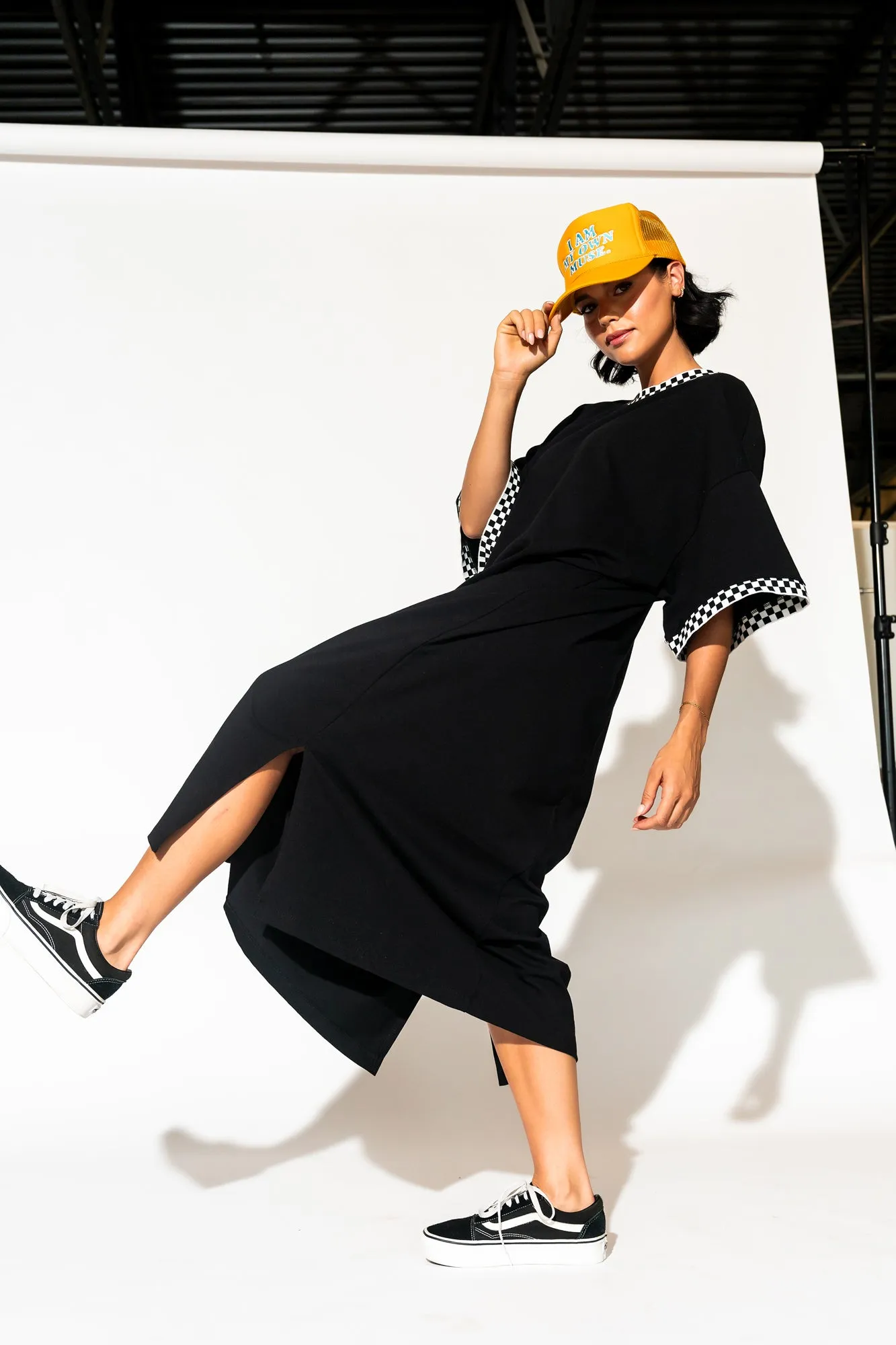 Frankie Dress in Black   Checkerboard *RESTOCKED*