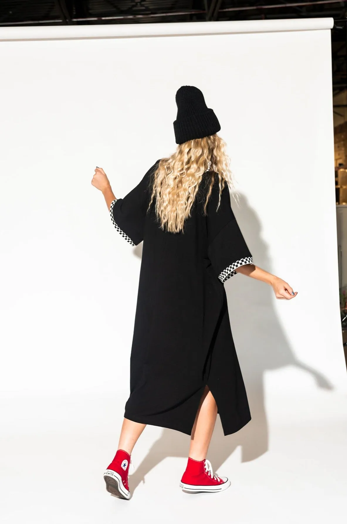 Frankie Dress in Black   Checkerboard *RESTOCKED*