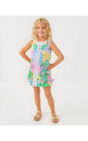 Girls Little Lilly Classic Shift Dress Bright Delight Patch