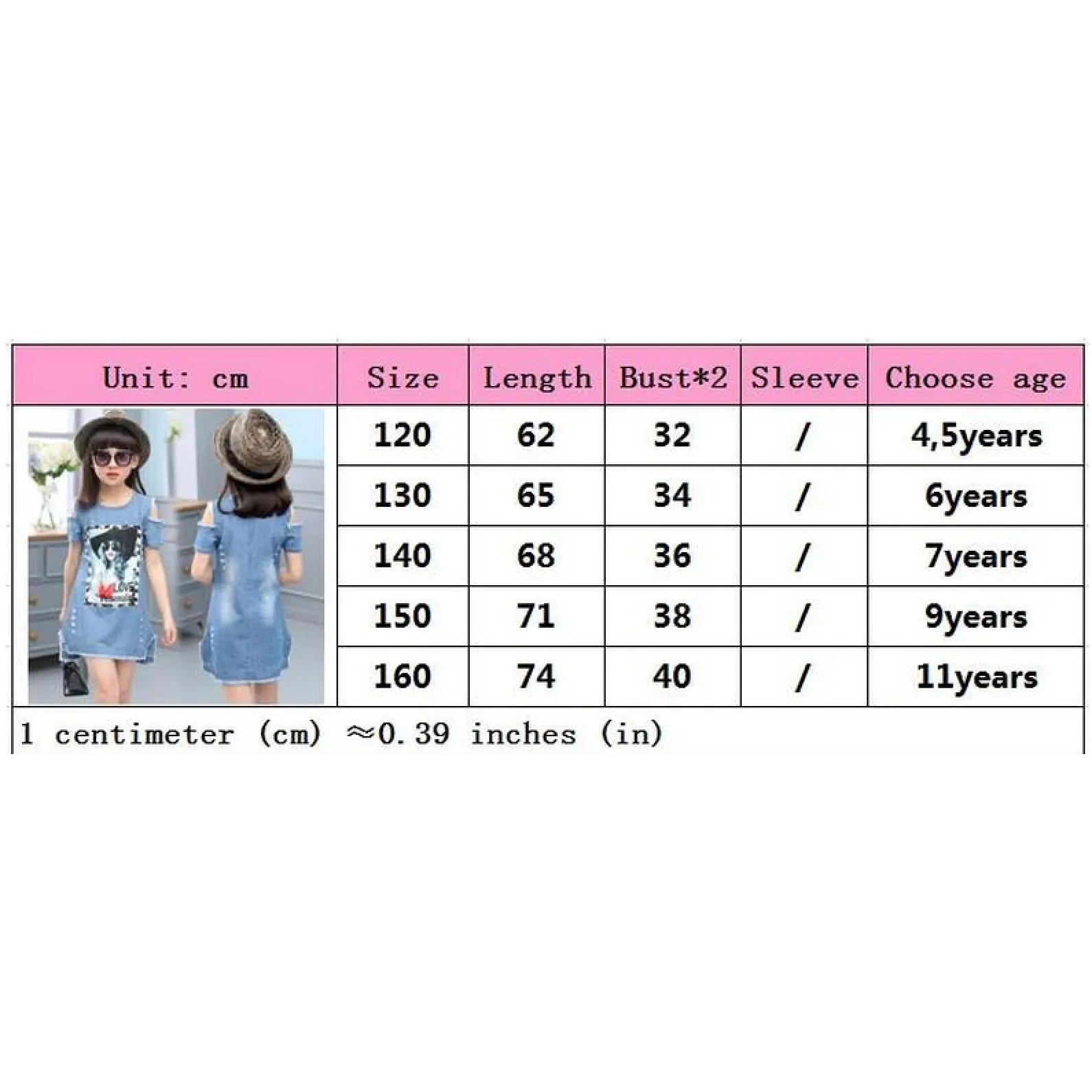 Girls Soft Denim T-Shirt Dress