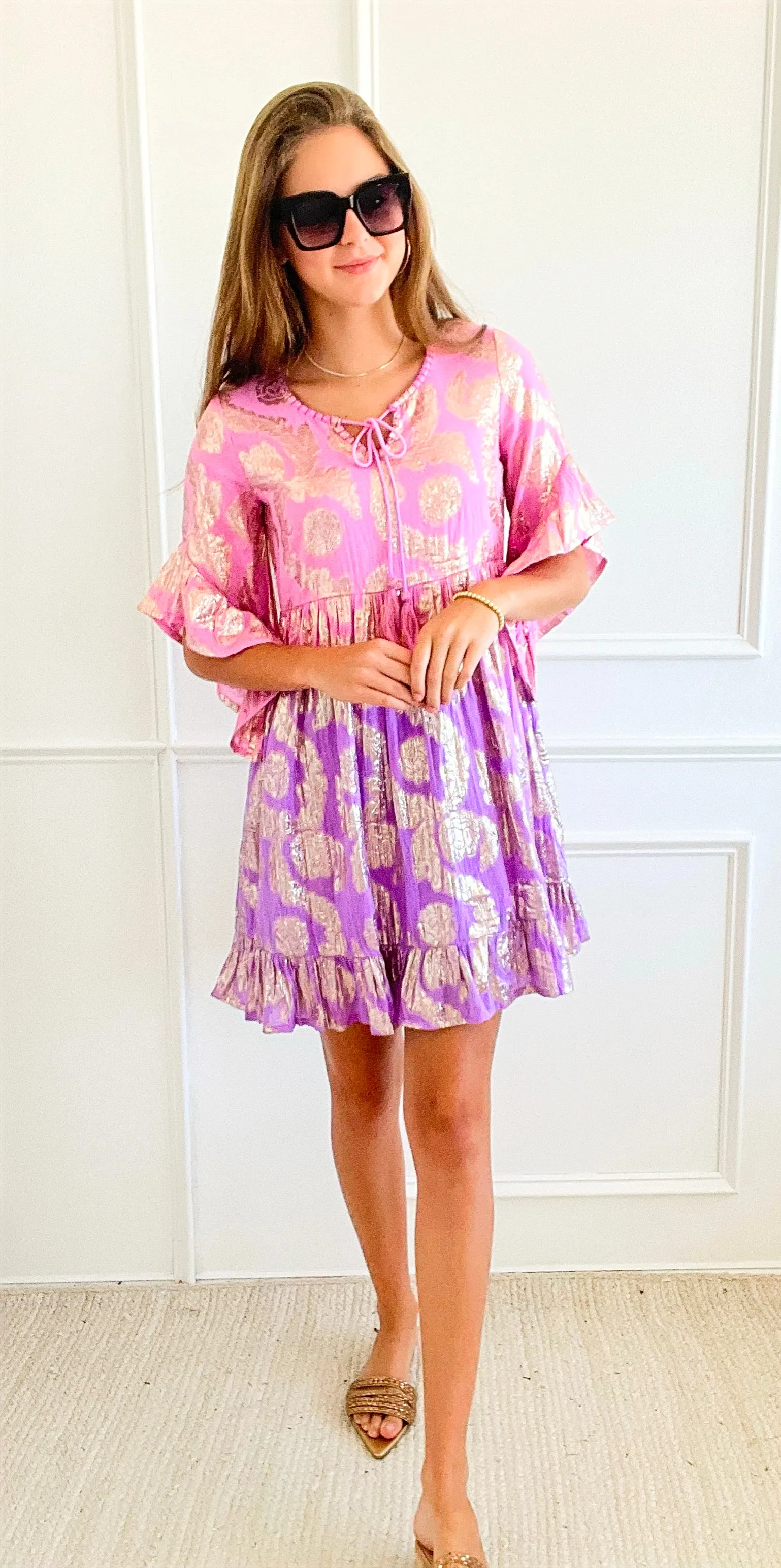 Golden  Paisley Dress