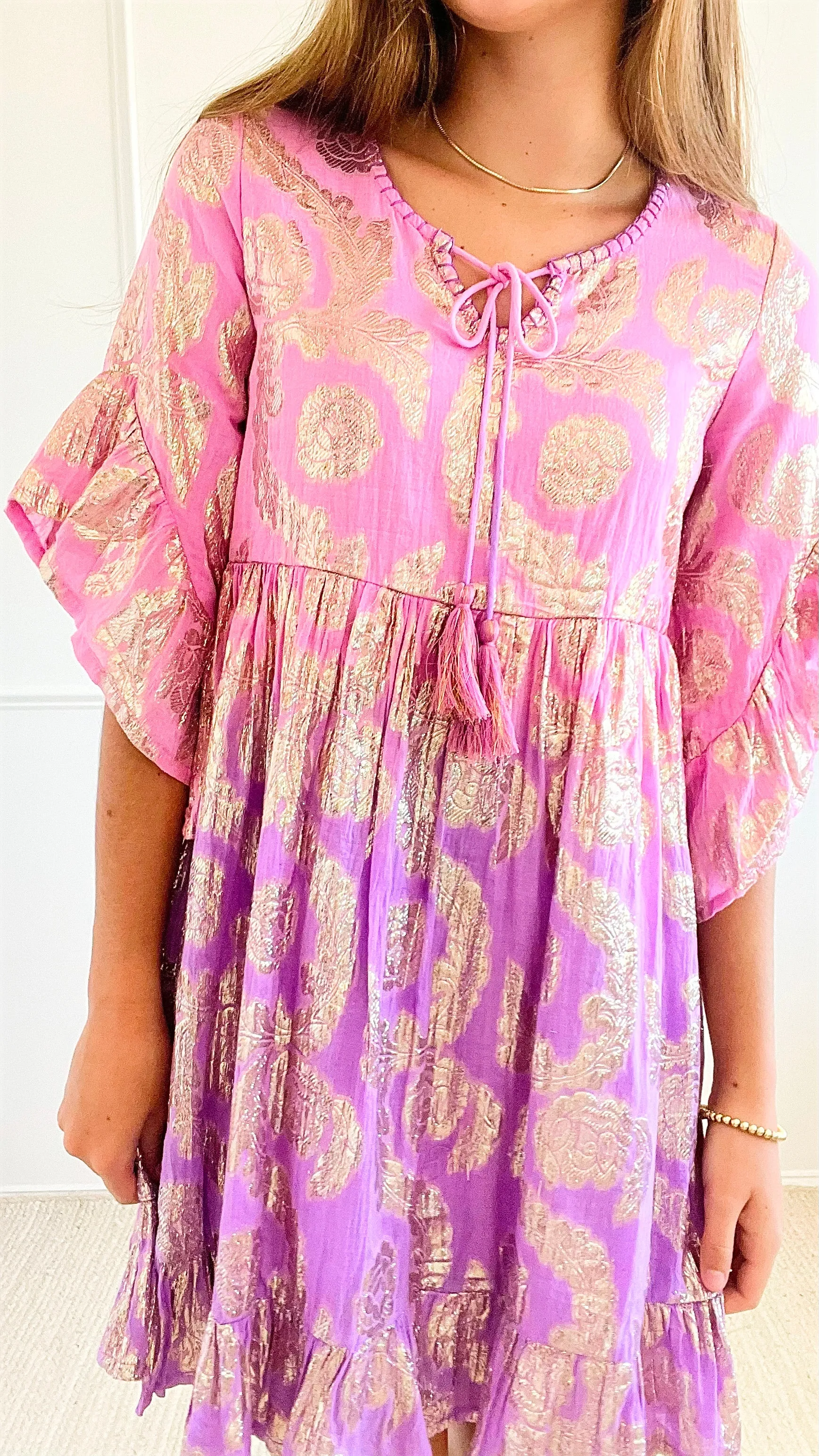 Golden  Paisley Dress