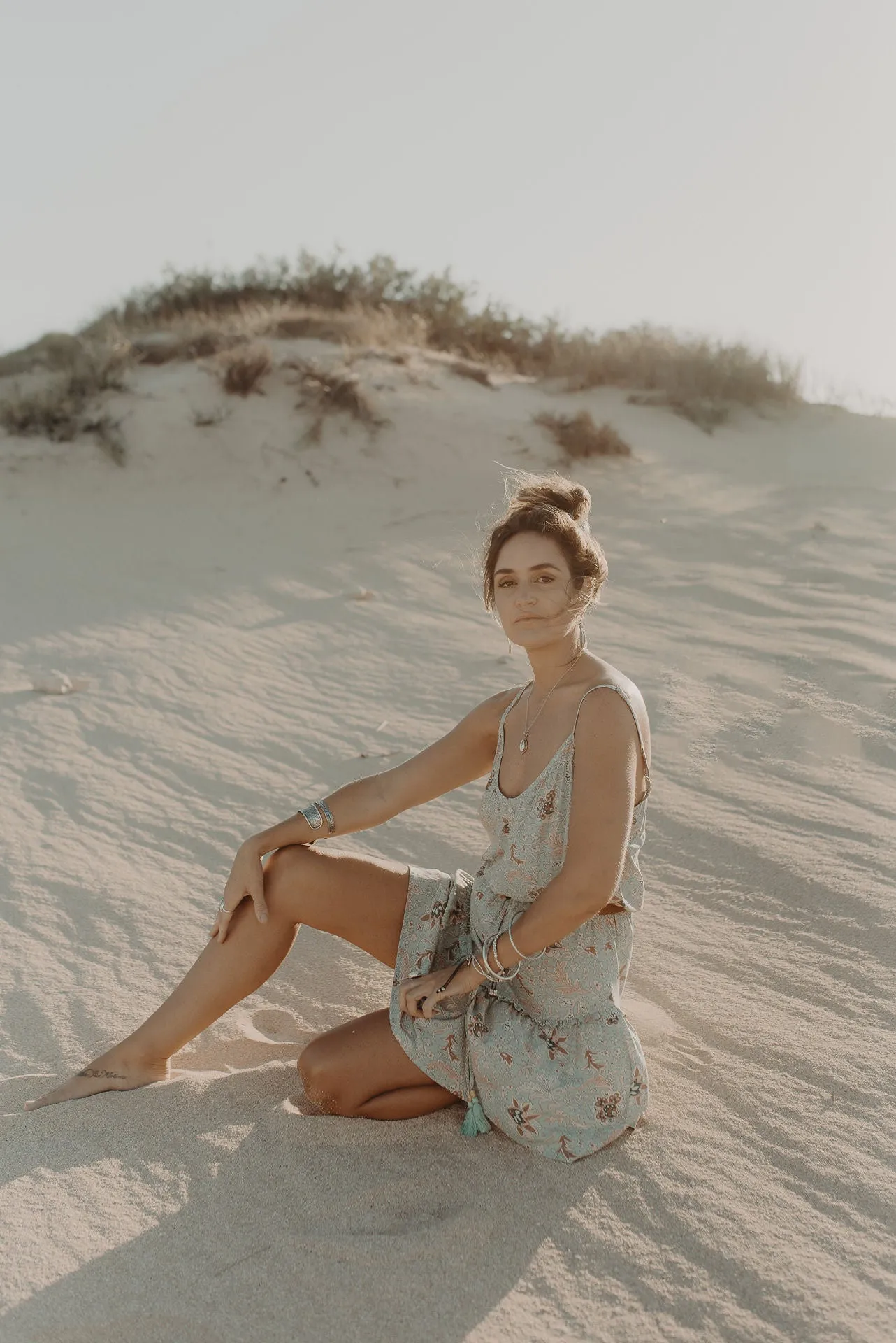 Harlow Mini Sundress - soft turquoise