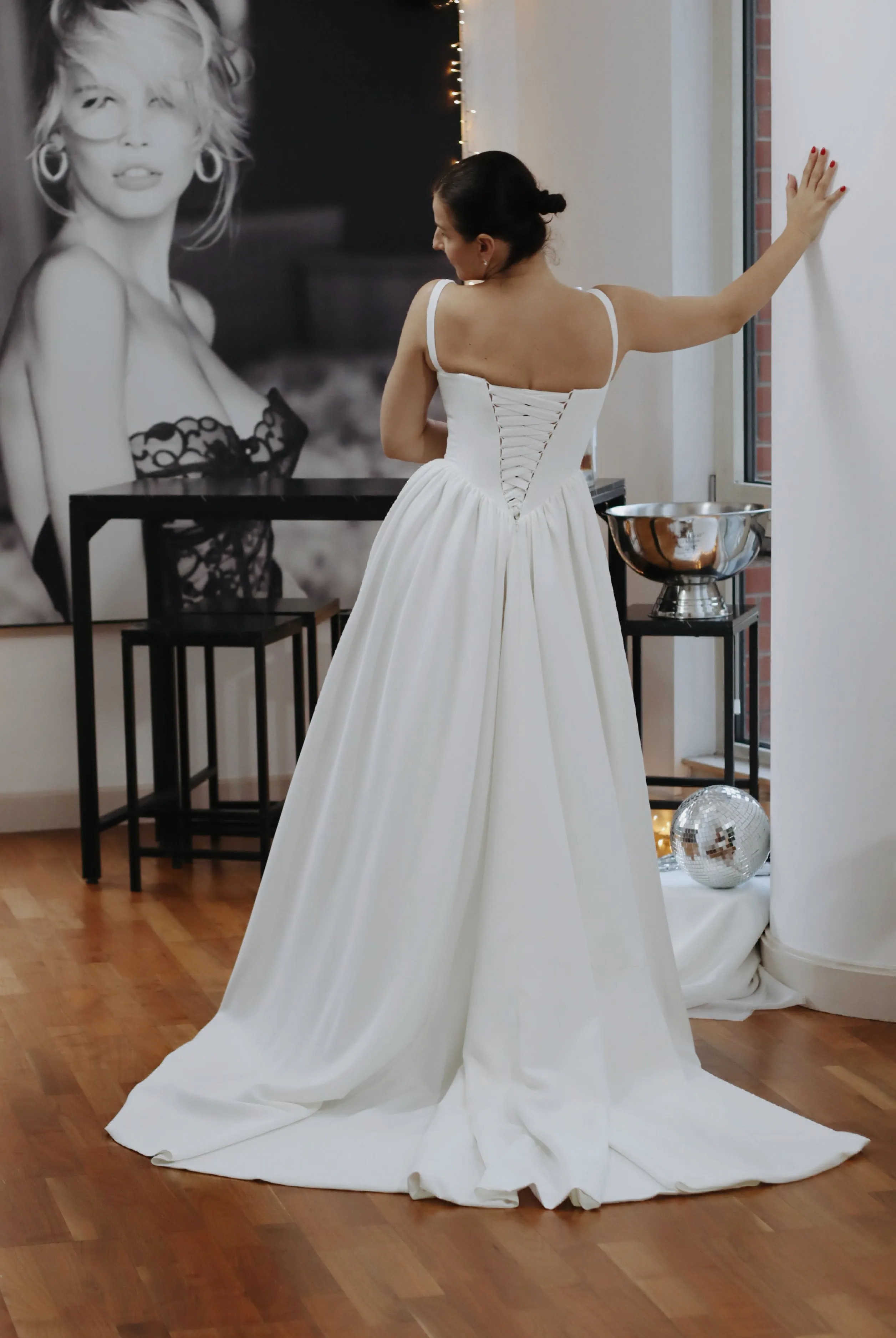 Hope ~ Basque Waist Crepe Wedding Dress