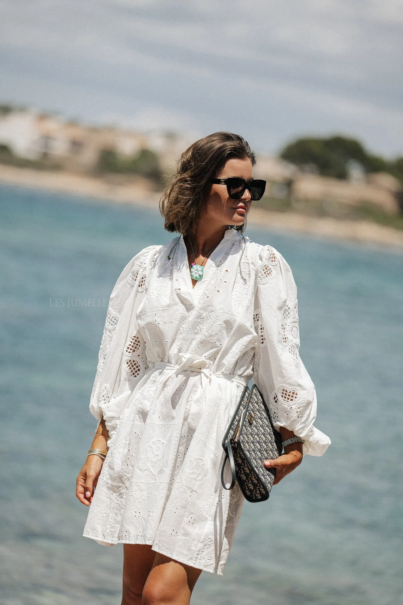 Lianne embroidery dress off white
