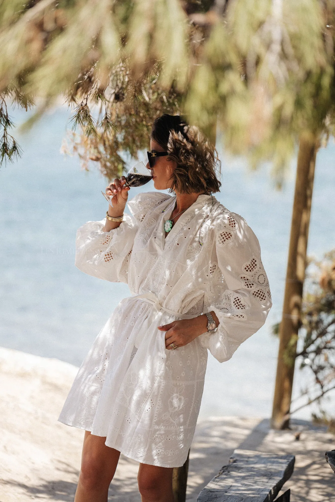 Lianne embroidery dress off white