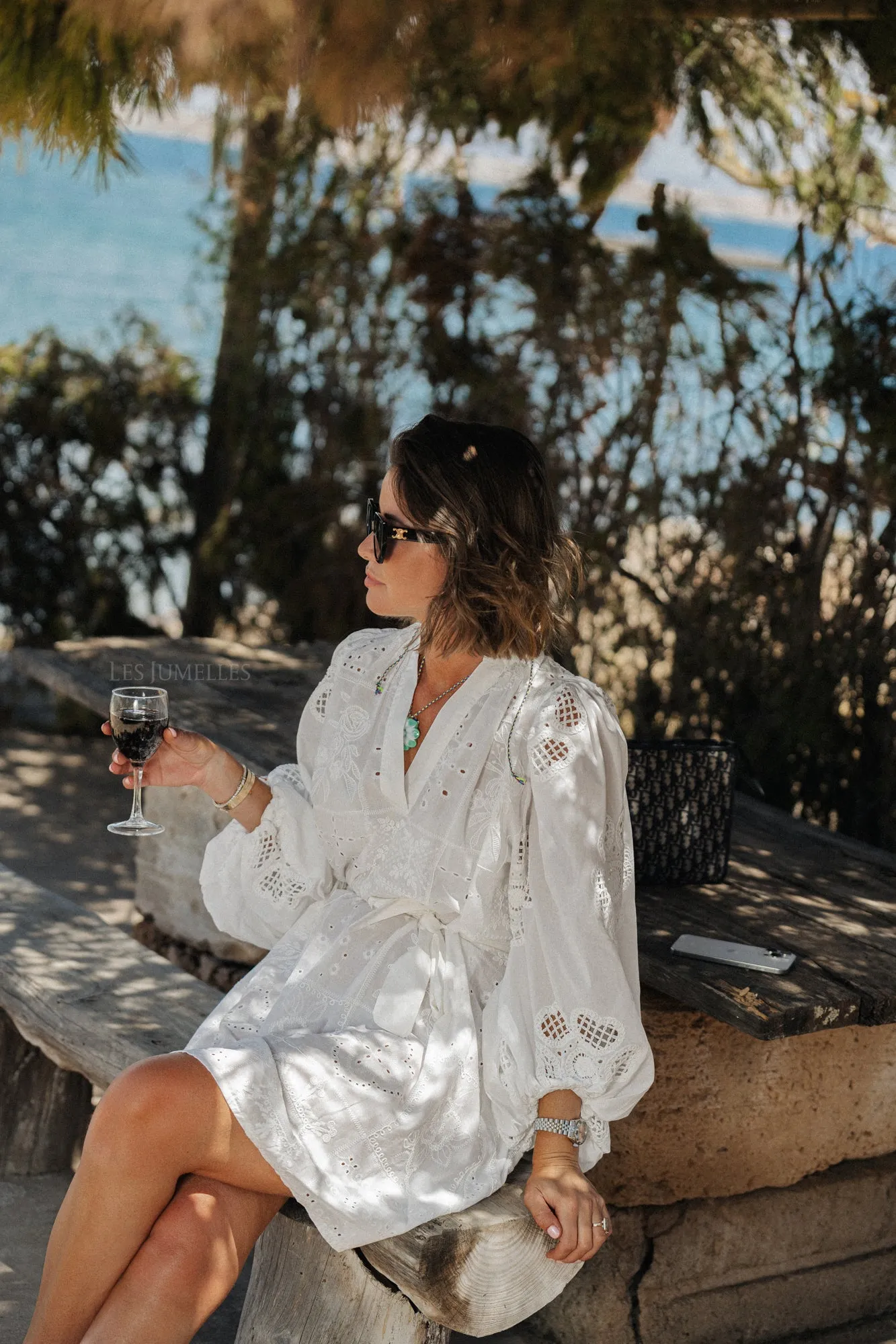 Lianne embroidery dress off white