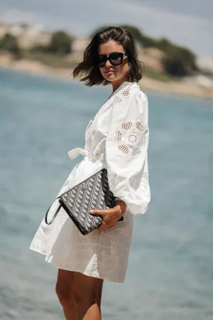 Lianne embroidery dress off white