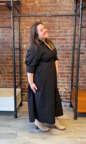 Lucky To Have You Midi Dress | Black