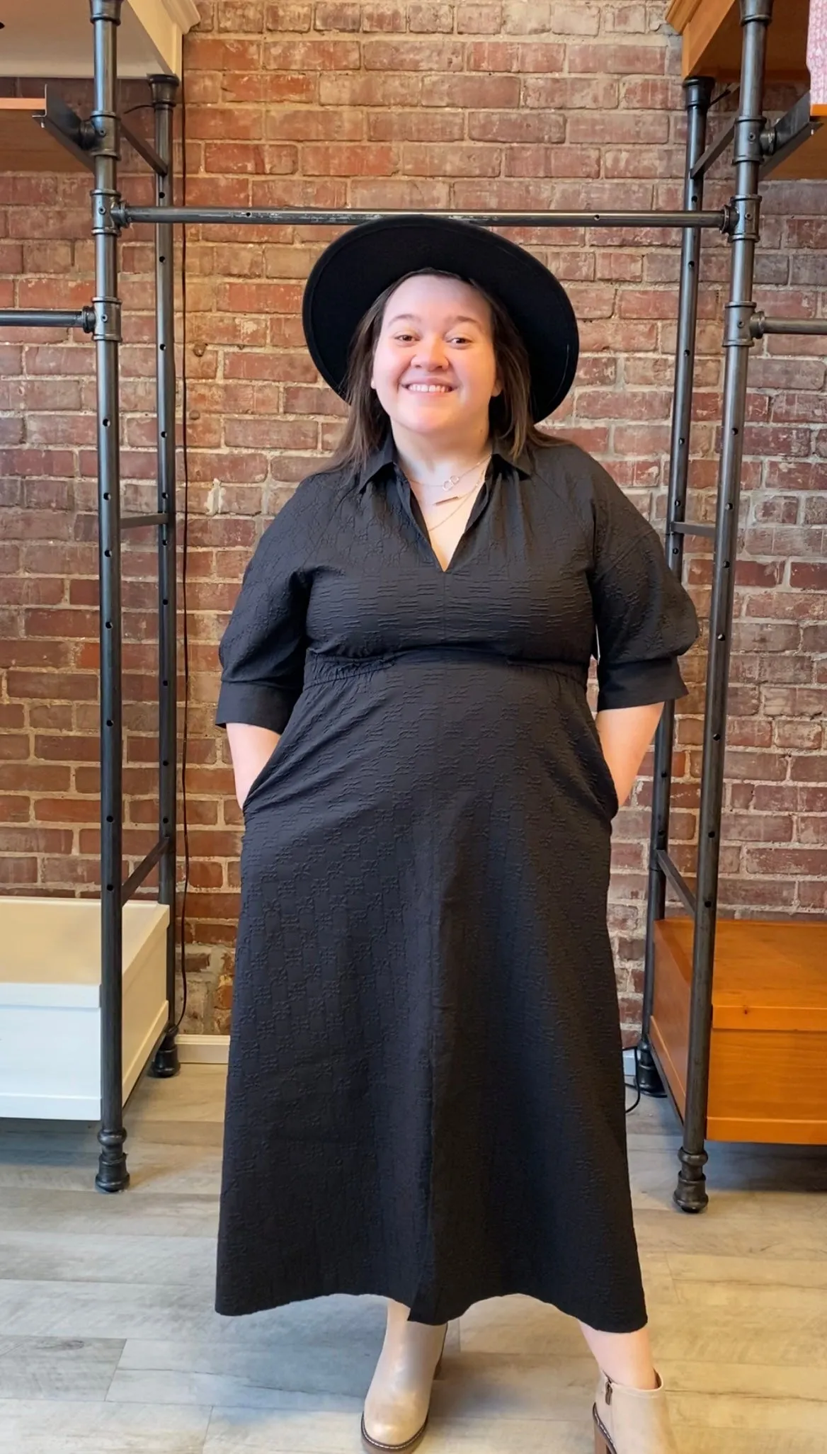 Lucky To Have You Midi Dress | Black