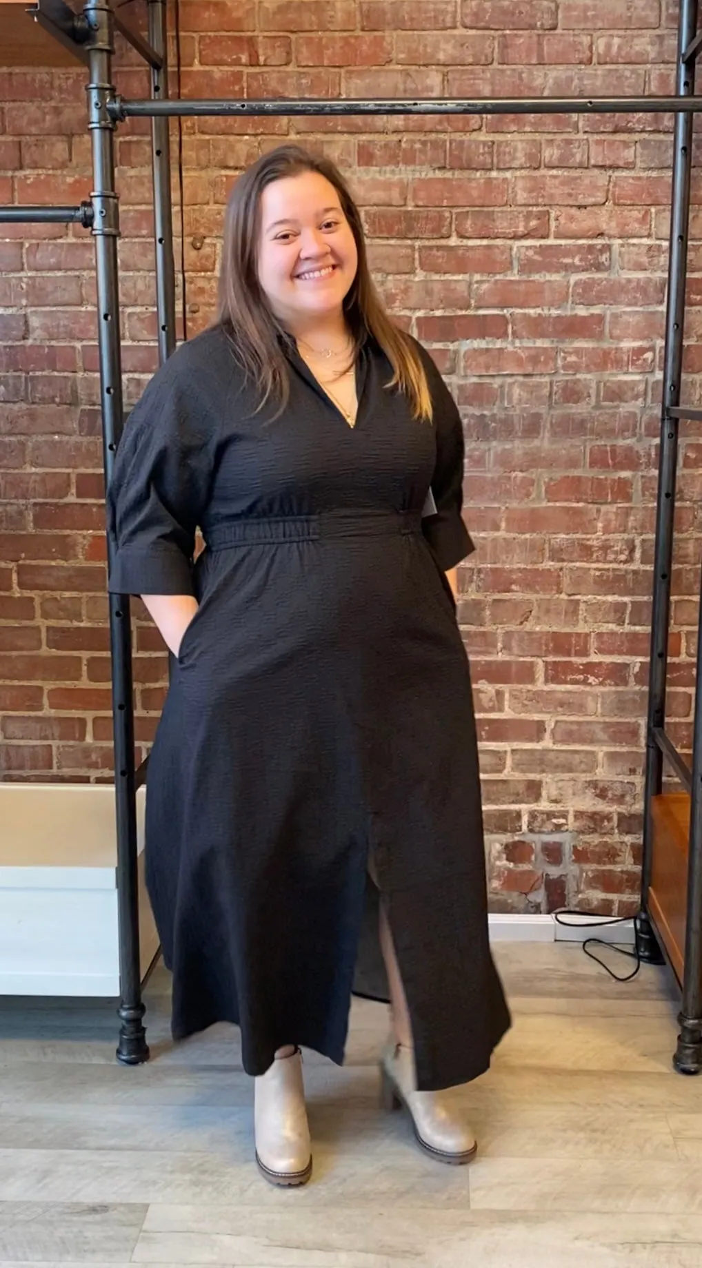 Lucky To Have You Midi Dress | Black