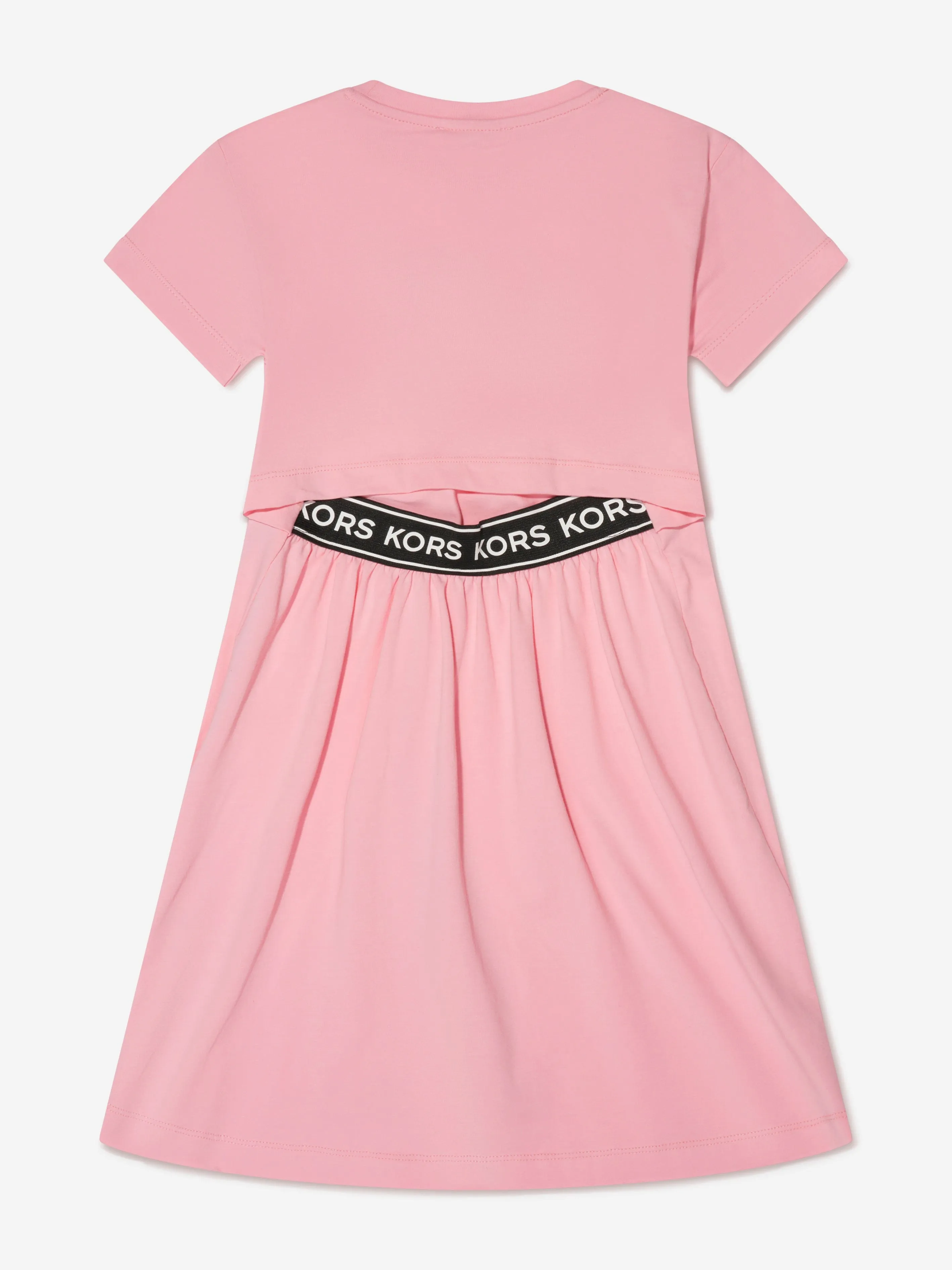 Michael Kors Girls Logo Print Dress in Pink
