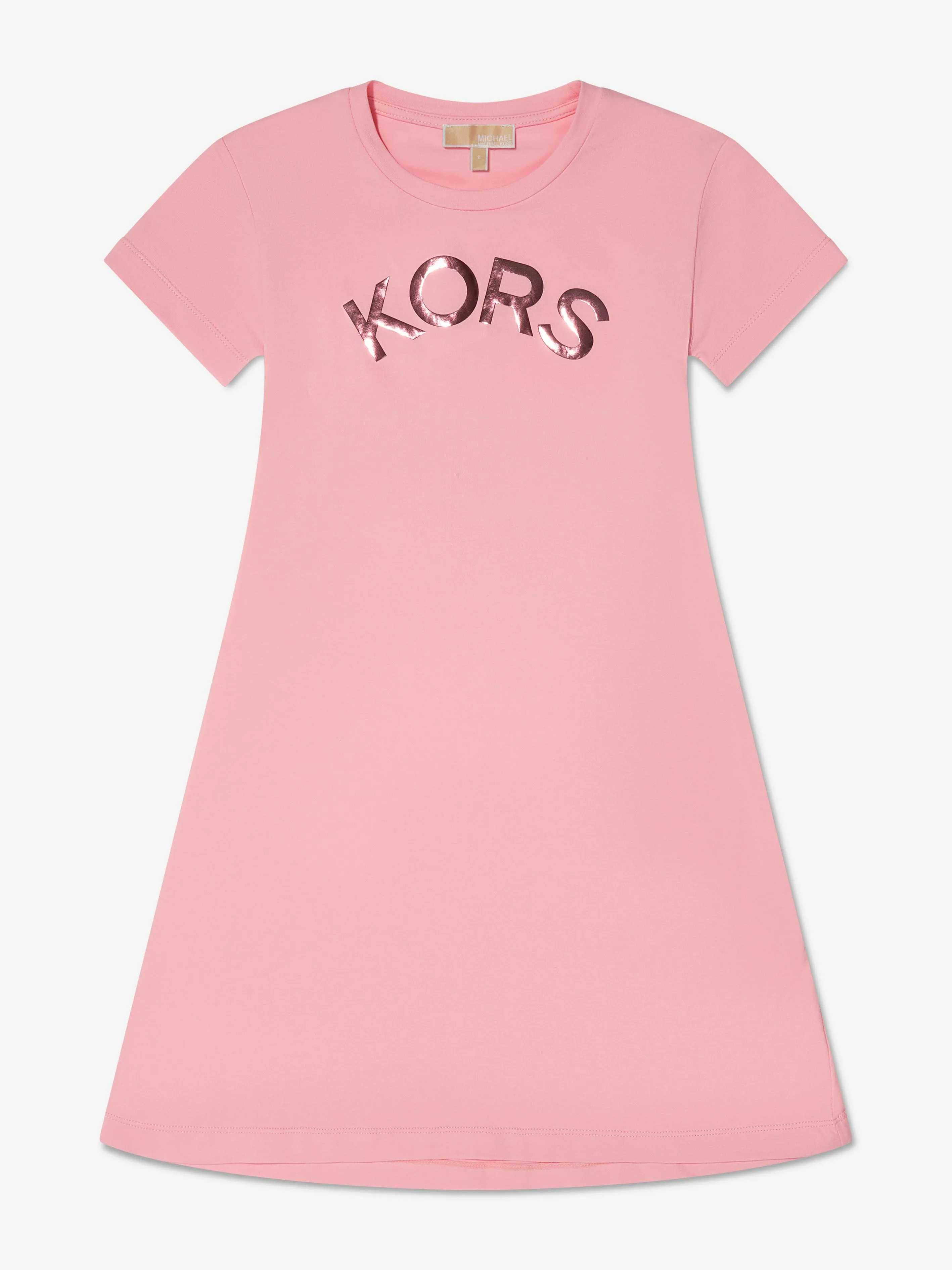 Michael Kors Girls Logo Print Dress in Pink