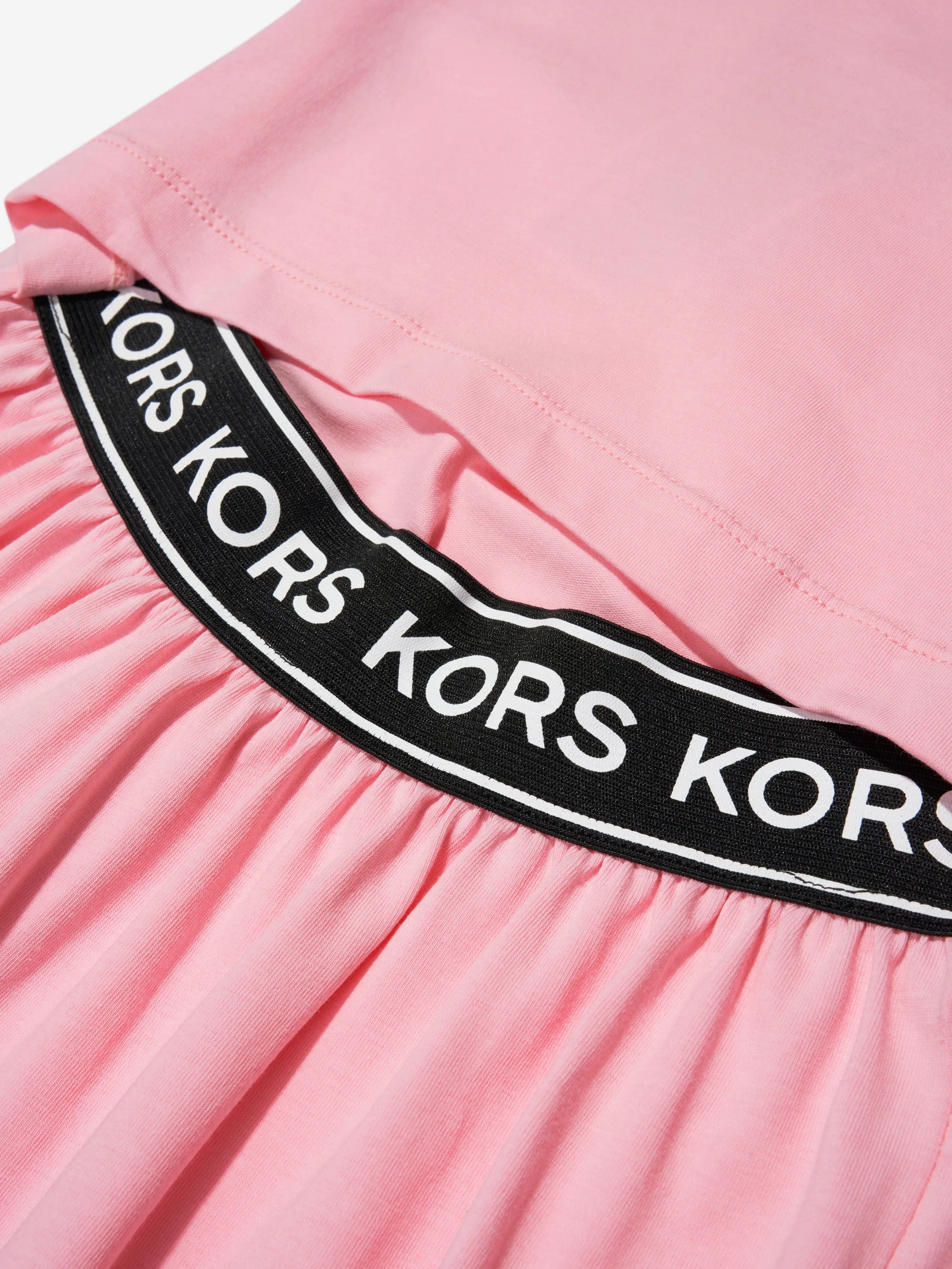 Michael Kors Girls Logo Print Dress in Pink