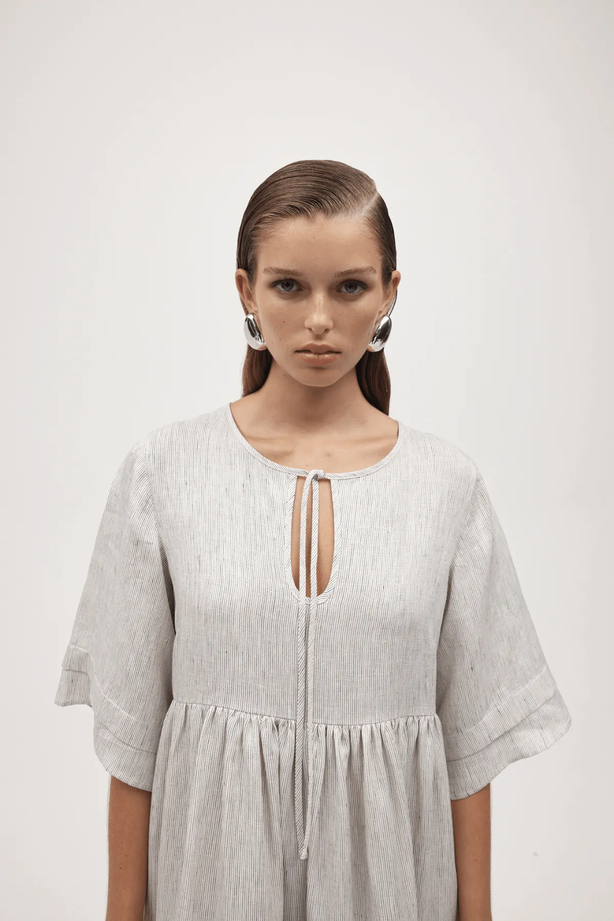 NELLIE DRESS TWILL STRIPE