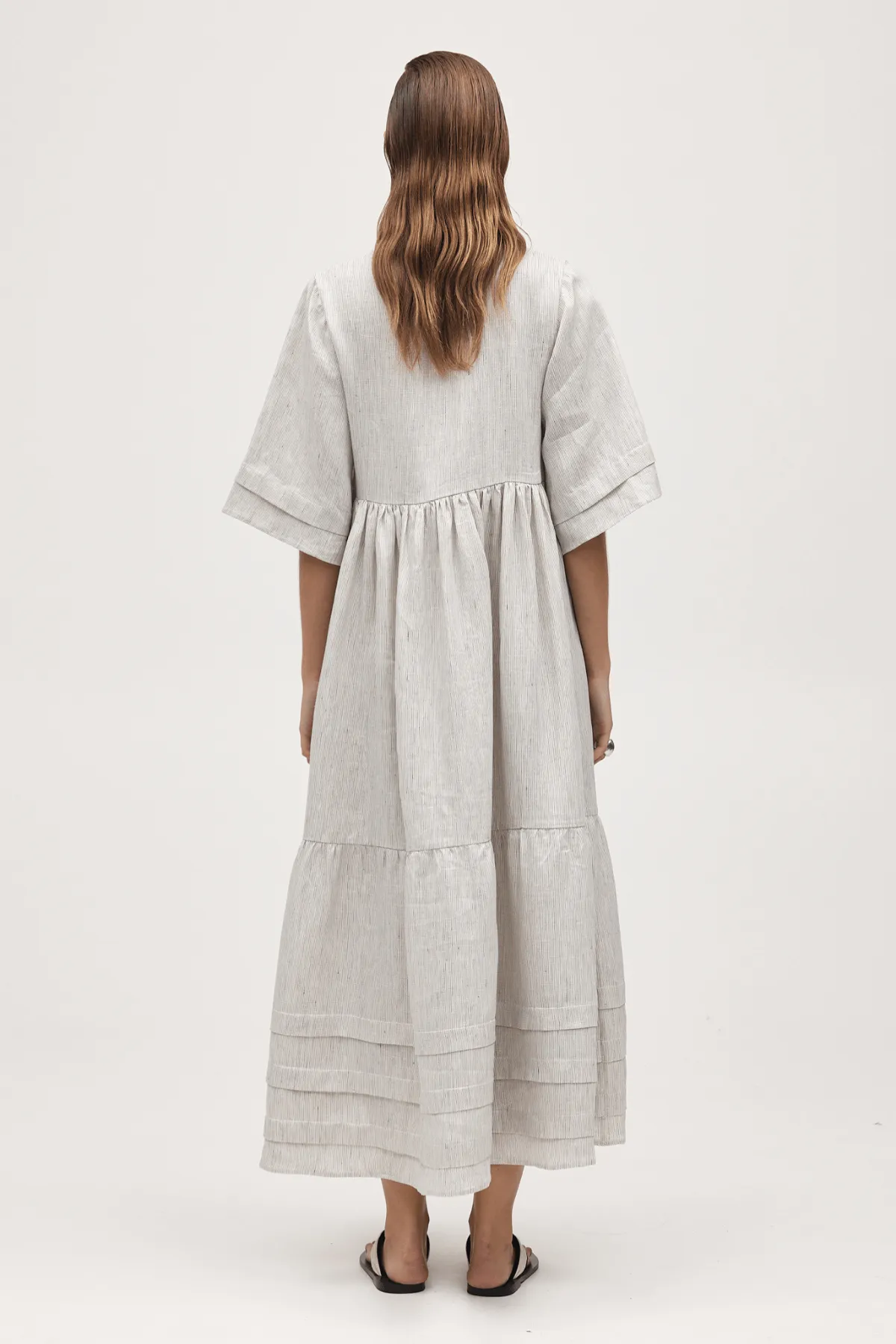 NELLIE DRESS TWILL STRIPE