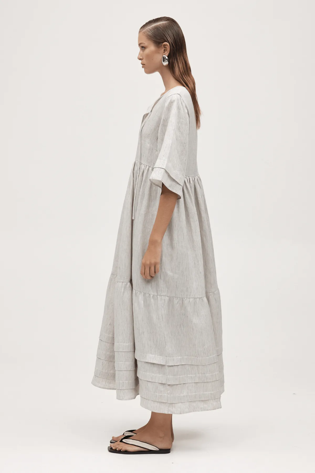 NELLIE DRESS TWILL STRIPE