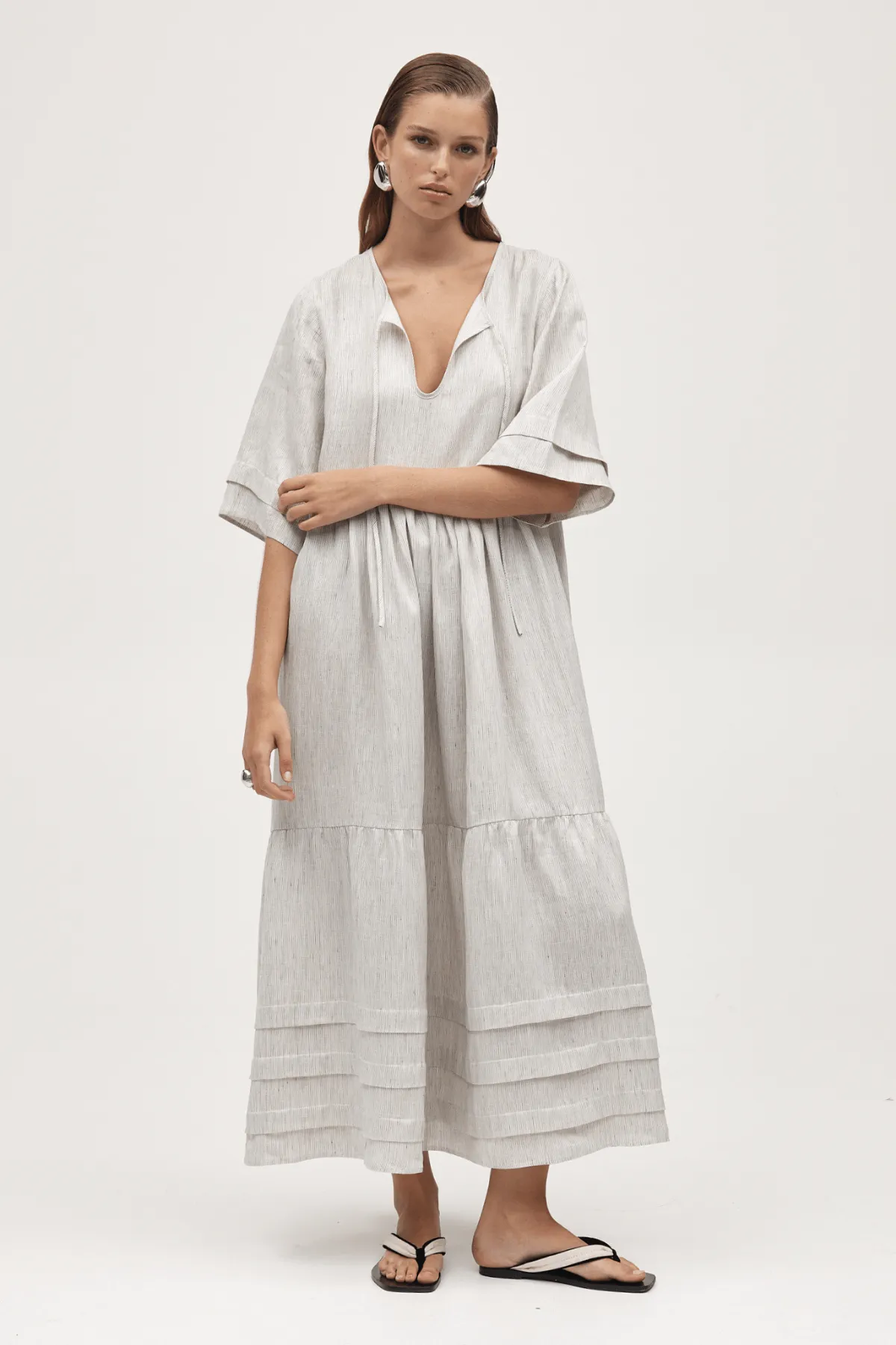 NELLIE DRESS TWILL STRIPE