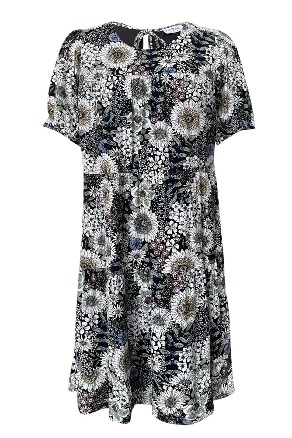 Nirvana Black Floral SS Mini Dress