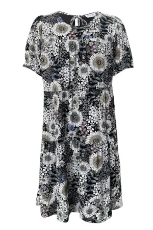 Nirvana Black Floral SS Mini Dress