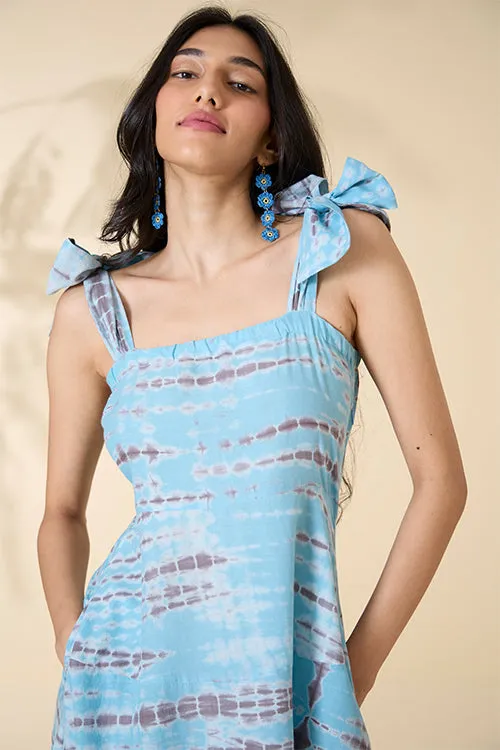 Okhai "Laguna lines" Tie-and-Dye Pure Cotton Strap Dress