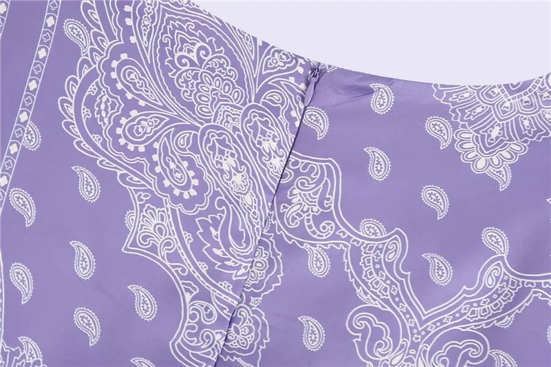 PAISLEY PRINT PLEATED MIDI DRESS
