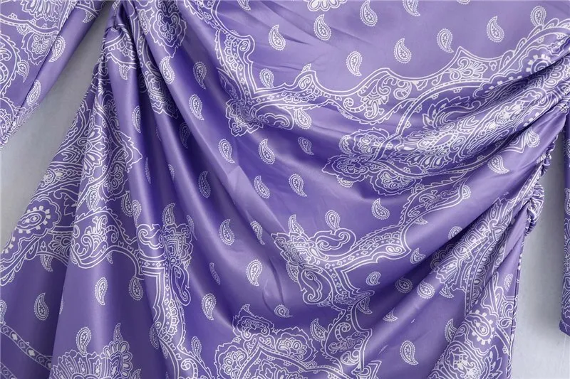 PAISLEY PRINT PLEATED MIDI DRESS