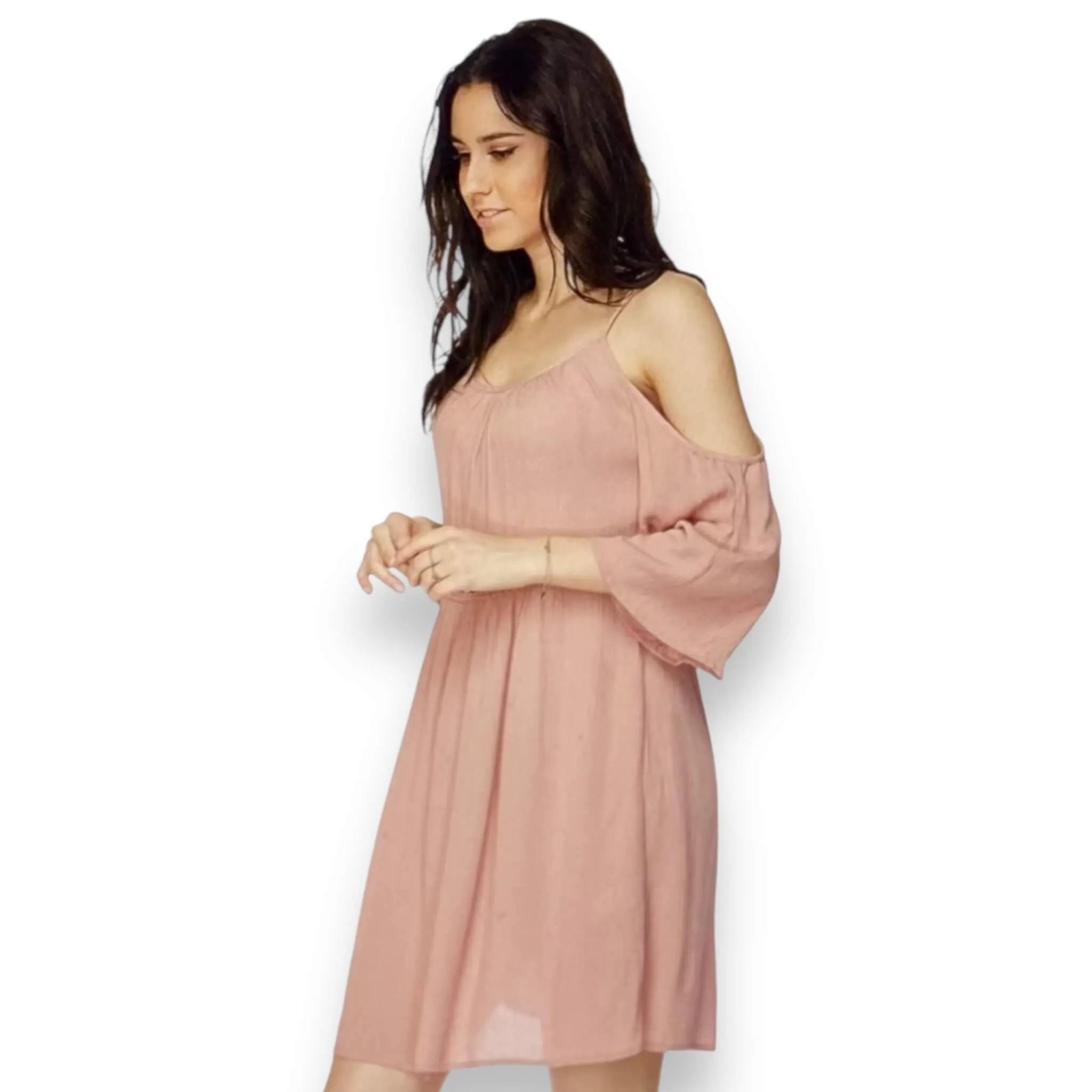 Pink Cold Shoulder Princess Dress