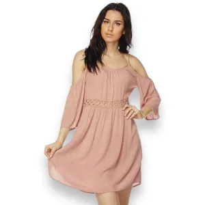 Pink Cold Shoulder Princess Dress