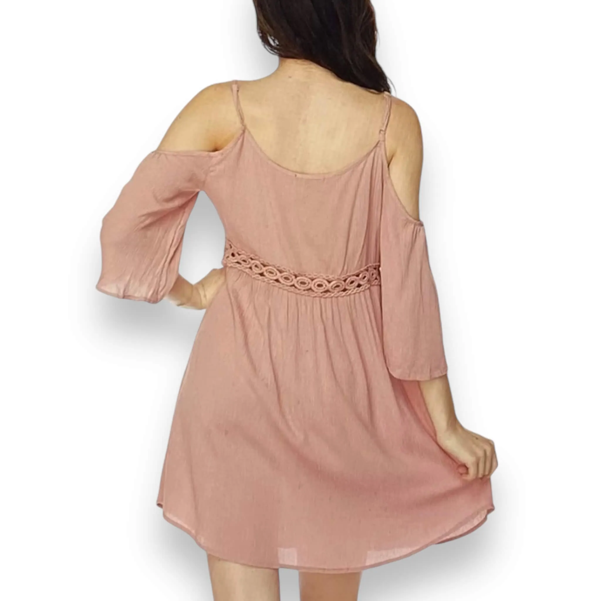 Pink Cold Shoulder Princess Dress